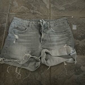 grey jean shorts